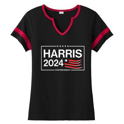 Kamala Harris 2024 For President Ladies Halftime Notch Neck Tee