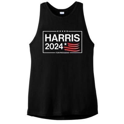 Kamala Harris 2024 For President Ladies PosiCharge Tri-Blend Wicking Tank