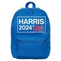 Kamala Harris 2024 For President 16 in Basic Backpack
