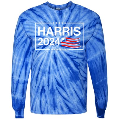 Kamala Harris 2024 For President Tie-Dye Long Sleeve Shirt