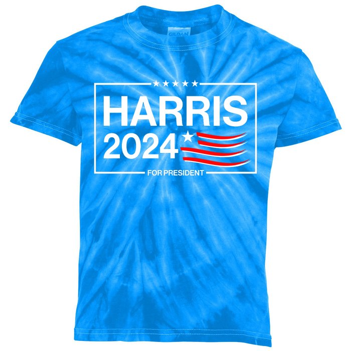 Kamala Harris 2024 For President Kids Tie-Dye T-Shirt