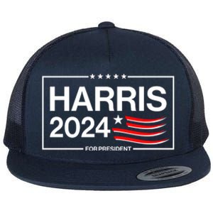 Kamala Harris 2024 For President Flat Bill Trucker Hat