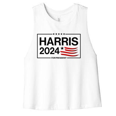 Kamala Harris 2024 For President Women's Racerback Cropped Tank