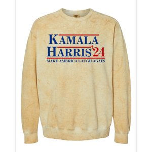 Kamala Harris 2024 Make America Laugh Again Colorblast Crewneck Sweatshirt