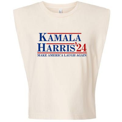 Kamala Harris 2024 Make America Laugh Again Garment-Dyed Women's Muscle Tee