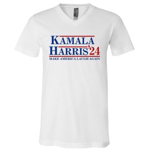 Kamala Harris 2024 Make America Laugh Again V-Neck T-Shirt