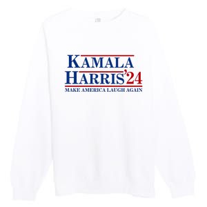 Kamala Harris 2024 Make America Laugh Again Premium Crewneck Sweatshirt