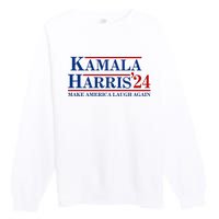 Kamala Harris 2024 Make America Laugh Again Premium Crewneck Sweatshirt