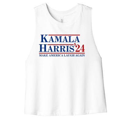 Kamala Harris 2024 Make America Laugh Again Women's Racerback Cropped Tank