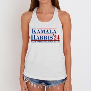 Kamala Harris 2024 Make America Laugh Again Women's Knotted Racerback Tank