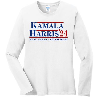 Kamala Harris 2024 Make America Laugh Again Ladies Long Sleeve Shirt