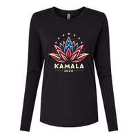 Kamala Harris 2024 Presidential Campaign American Lotus Womens Cotton Relaxed Long Sleeve T-Shirt