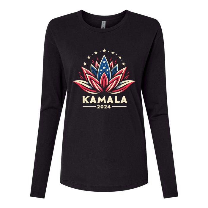 Kamala Harris 2024 Presidential Campaign American Lotus Womens Cotton Relaxed Long Sleeve T-Shirt