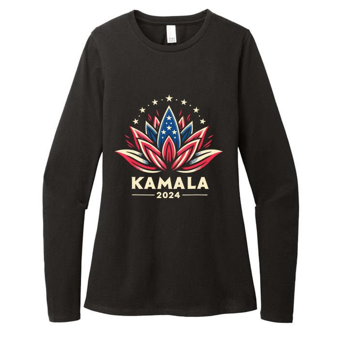 Kamala Harris 2024 Presidential Campaign American Lotus Womens CVC Long Sleeve Shirt