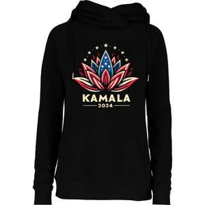 Kamala Harris 2024 Presidential Campaign American Lotus Womens Funnel Neck Pullover Hood