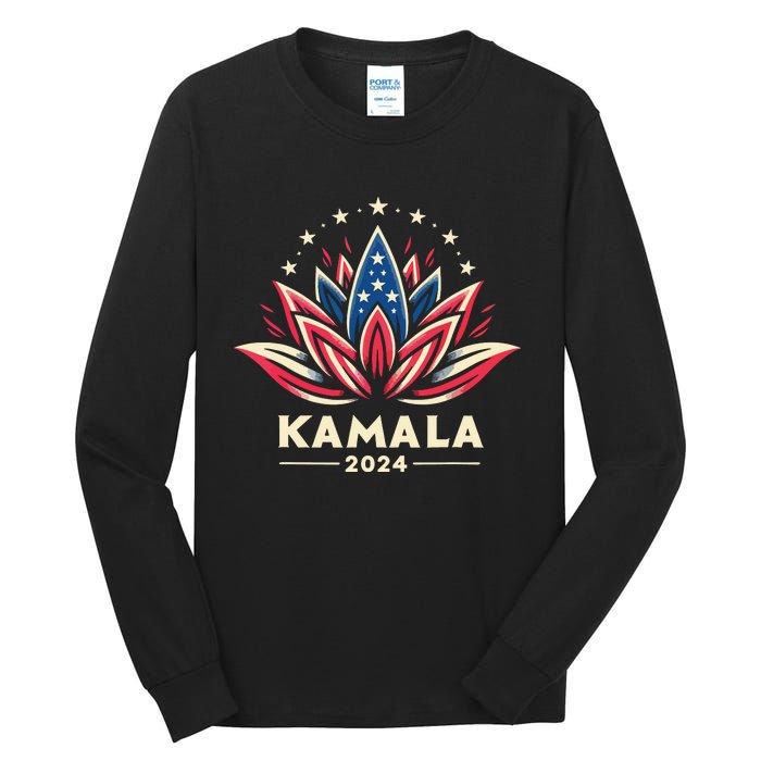 Kamala Harris 2024 Presidential Campaign American Lotus Tall Long Sleeve T-Shirt