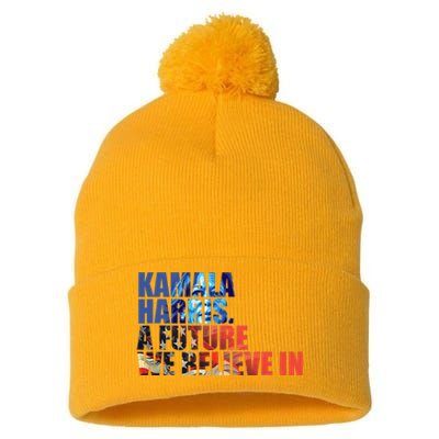 Kamala Harris 2024 Presidential Campaign Pom Pom 12in Knit Beanie