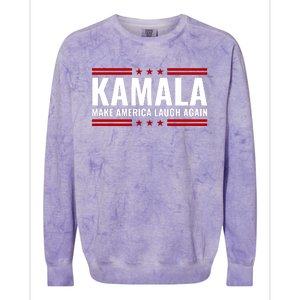 Kamala Harris 2024 Make America Laugh Again Colorblast Crewneck Sweatshirt