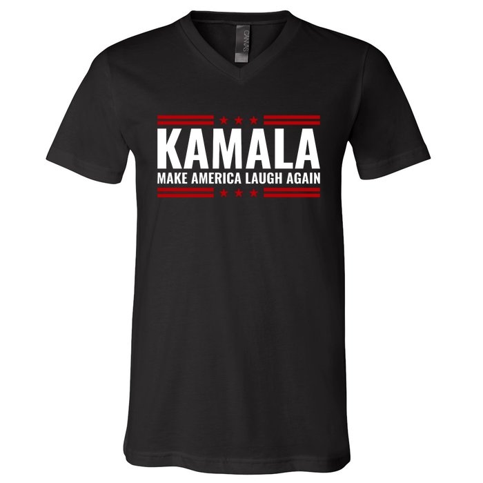 Kamala Harris 2024 Make America Laugh Again V-Neck T-Shirt