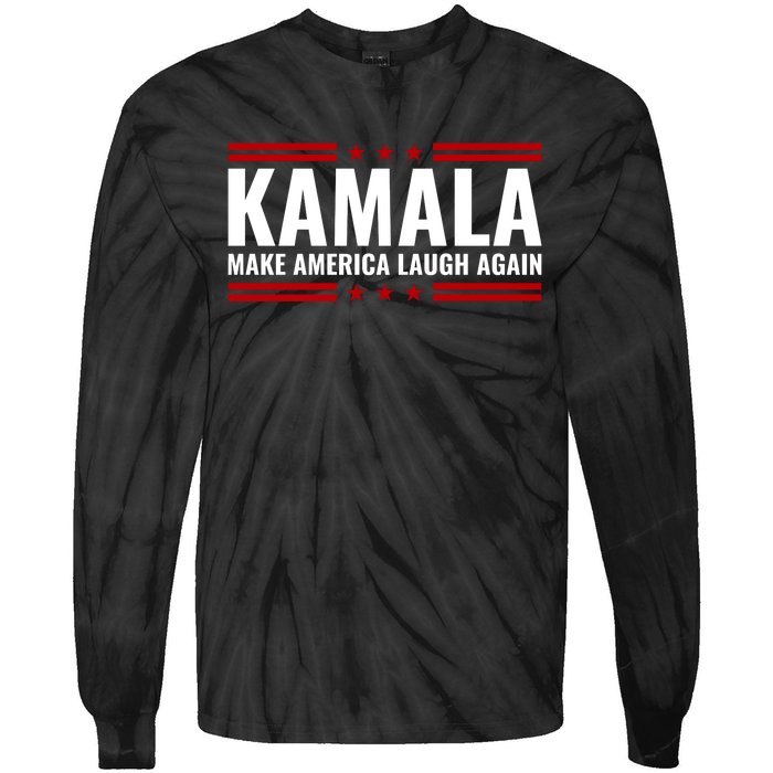 Kamala Harris 2024 Make America Laugh Again Tie-Dye Long Sleeve Shirt