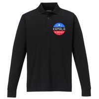 Kamala Harris 2024 For President Democrat Women Presidente Performance Long Sleeve Polo