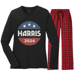 Kamala Harris 2024 For President Campaign Women's Long Sleeve Flannel Pajama Set 