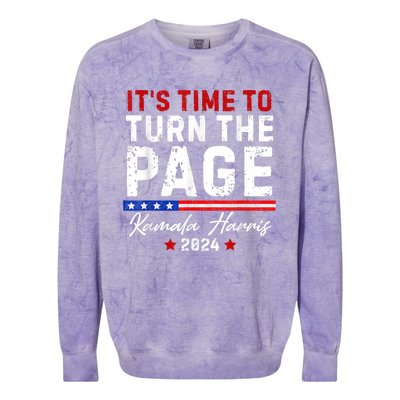 Kamala Harris 2024 Its Time To Turn Page Colorblast Crewneck Sweatshirt