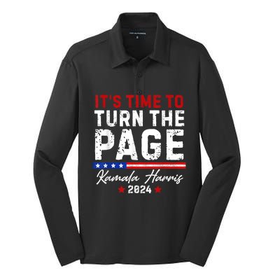 Kamala Harris 2024 Its Time To Turn Page Silk Touch Performance Long Sleeve Polo