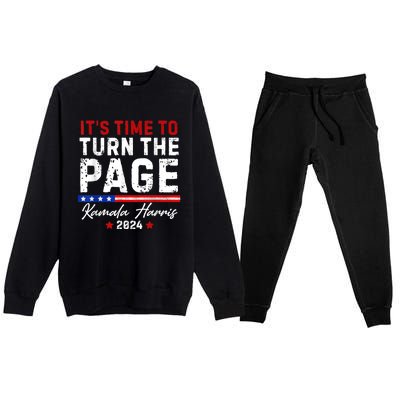 Kamala Harris 2024 Its Time To Turn Page Premium Crewneck Sweatsuit Set