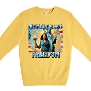 Kamala Harris 2024 For President Campaign Lady Liberty Torch Premium Crewneck Sweatshirt