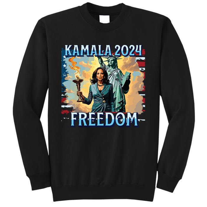 Kamala Harris 2024 For President Campaign Lady Liberty Torch Sweatshirt