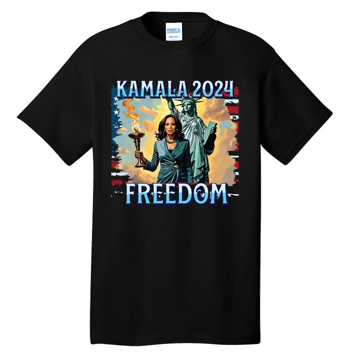 Kamala Harris 2024 For President Campaign Lady Liberty Torch Tall T-Shirt