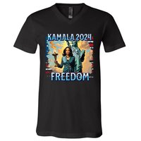 Kamala Harris 2024 For President Campaign Lady Liberty Torch V-Neck T-Shirt