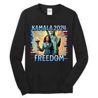 Kamala Harris 2024 For President Campaign Lady Liberty Torch Tall Long Sleeve T-Shirt