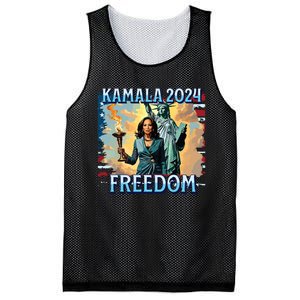 Kamala Harris 2024 For President Campaign Lady Liberty Torch Mesh Reversible Basketball Jersey Tank