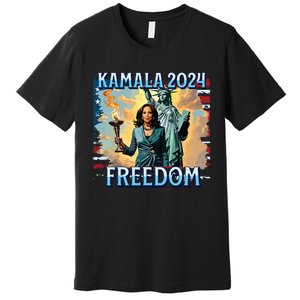 Kamala Harris 2024 For President Campaign Lady Liberty Torch Premium T-Shirt