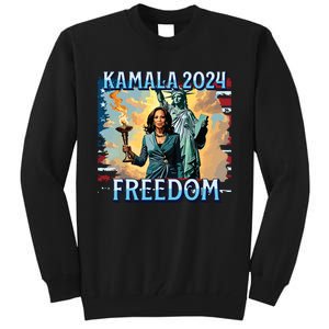 Kamala Harris 2024 For President Campaign Lady Liberty Torch Tall Sweatshirt