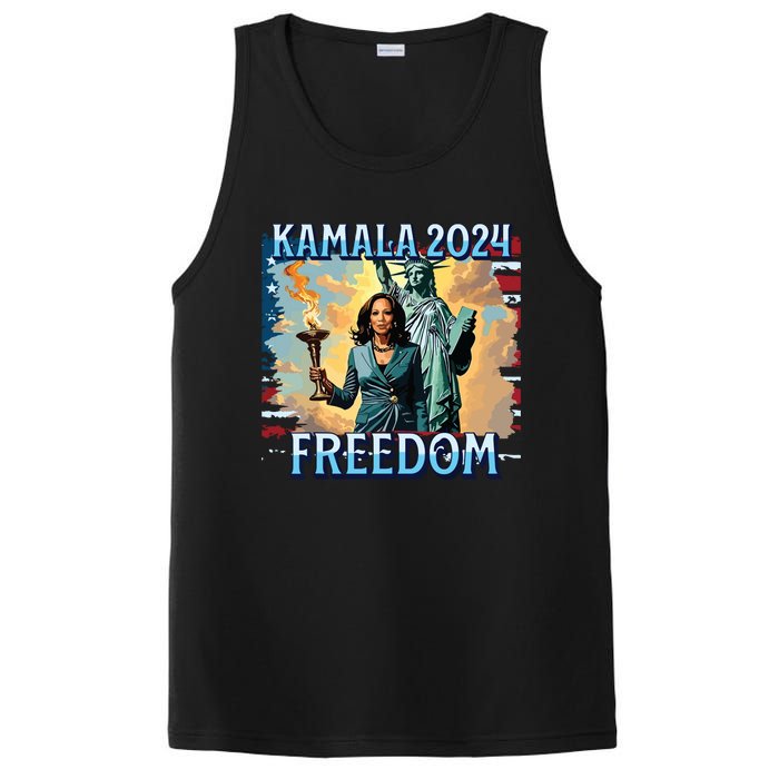 Kamala Harris 2024 For President Campaign Lady Liberty Torch PosiCharge Competitor Tank