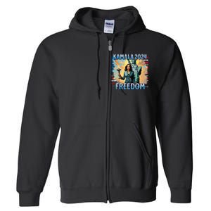 Kamala Harris 2024 For President Campaign Lady Liberty Torch Full Zip Hoodie