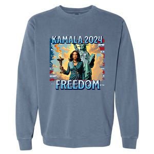 Kamala Harris 2024 For President Campaign Lady Liberty Torch Garment-Dyed Sweatshirt