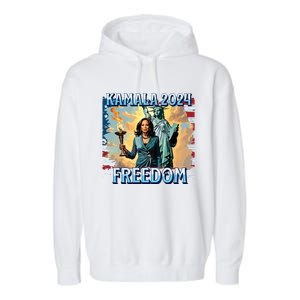 Kamala Harris 2024 For President Campaign Lady Liberty Torch Garment-Dyed Fleece Hoodie