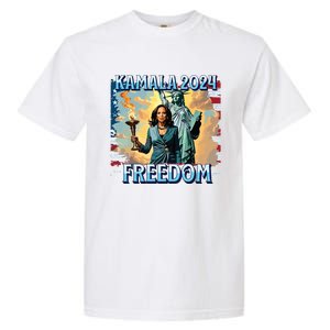 Kamala Harris 2024 For President Campaign Lady Liberty Torch Garment-Dyed Heavyweight T-Shirt