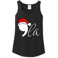 Kamala Harris 2024 Santa Hat Comma La Funny Christmas Pajama Premium Ladies Essential Tank