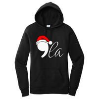 Kamala Harris 2024 Santa Hat Comma La Funny Christmas Pajama Premium Women's Pullover Hoodie