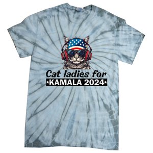 Kamala Harris 2024 Cat Lady Voting Cats Feminine Tie-Dye T-Shirt