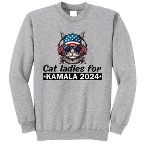 Kamala Harris 2024 Cat Lady Voting Cats Feminine Tall Sweatshirt