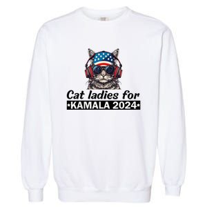 Kamala Harris 2024 Cat Lady Voting Cats Feminine Garment-Dyed Sweatshirt