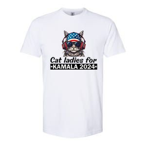 Kamala Harris 2024 Cat Lady Voting Cats Feminine Softstyle CVC T-Shirt