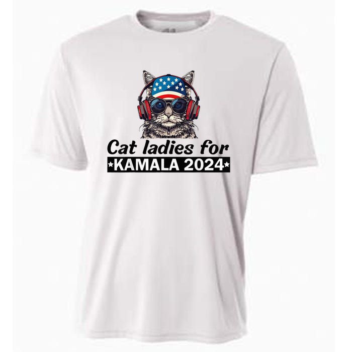 Kamala Harris 2024 Cat Lady Voting Cats Feminine Cooling Performance Crew T-Shirt