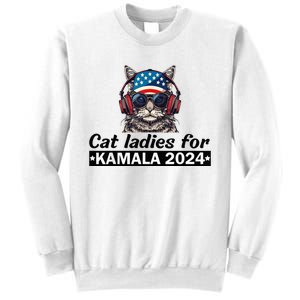 Kamala Harris 2024 Cat Lady Voting Cats Feminine Sweatshirt